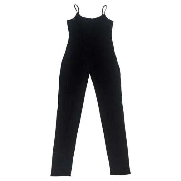 Stretchy Black Women's Body Conforming Jumpsuit - Picture 2 of 7
